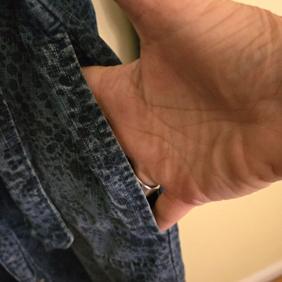 Anthropologie Cloth & Stone Floral Print Tie Front Chambray Shirt Dress Size M - Picture 4 of 7